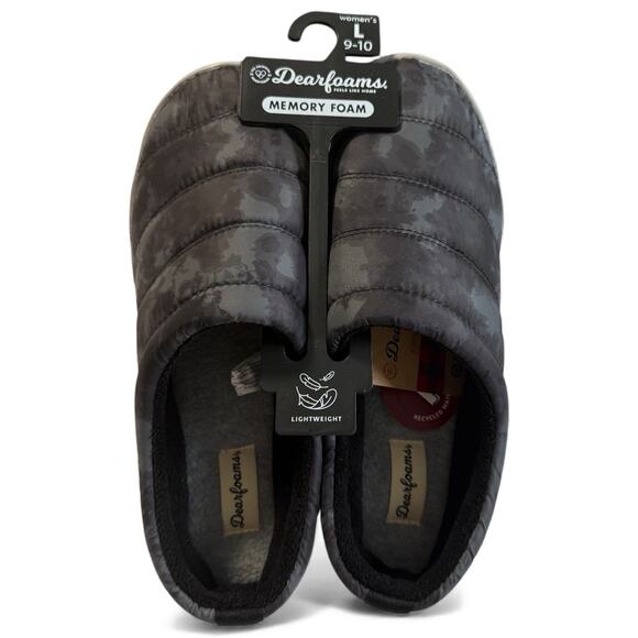Dearfoams Slippers Women Kendra Sport Lounge Camouflage Mule Multicolor /L- 9-10 - Picture 3 of 13
